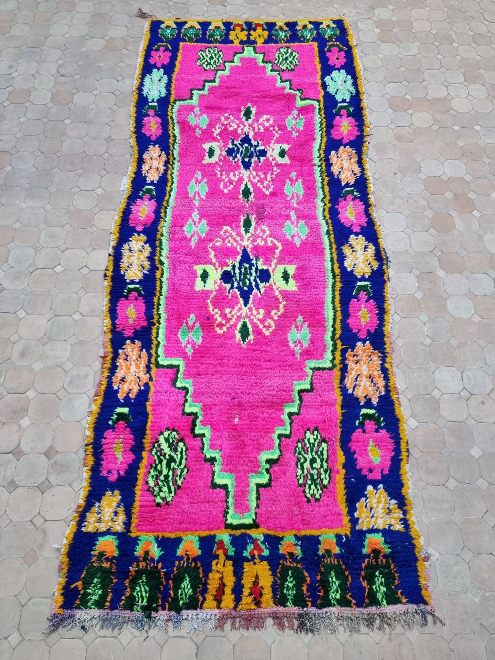 Marokkolainen vintage Boujaad käytävämatto 250x110cm
