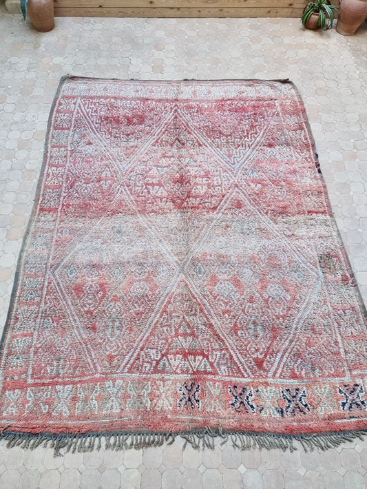 Reserved - Moroccan Vintage Zayane Rug 270x210cm