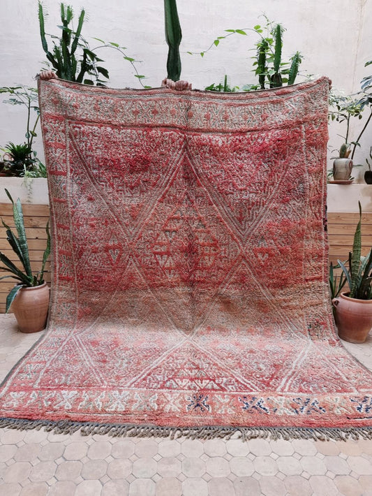 Reserved - Moroccan Vintage Zayane Rug 270x210cm