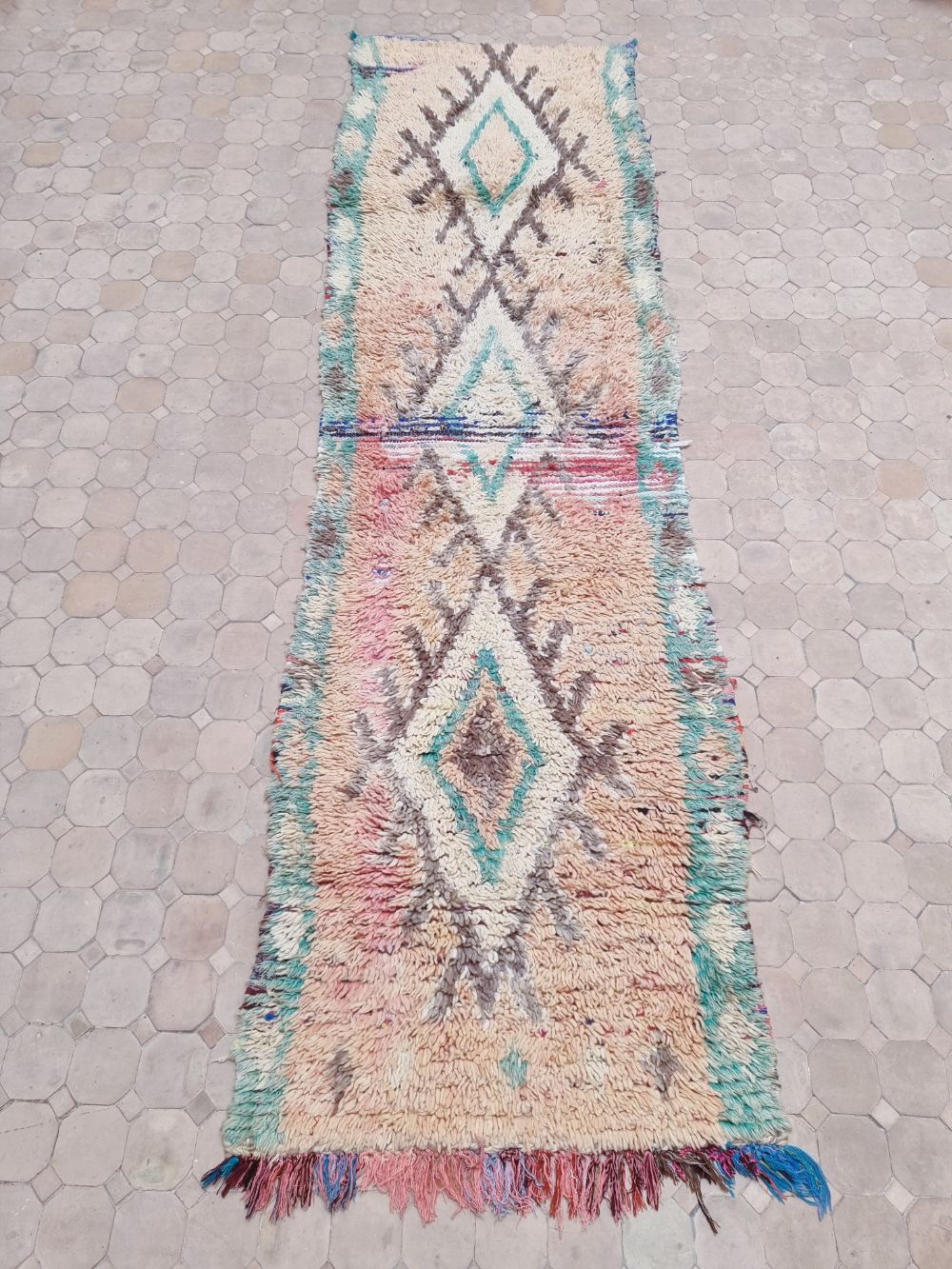 Marokkolainen vintage Boujaad käytävämatto 260x80cm