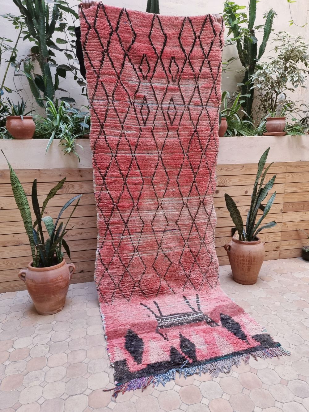 Marokkolainen vintage Boujaad käytävämatto 250x90cm