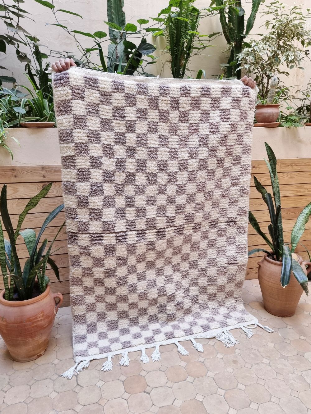 Marokkolainen ruudullinen matto 150x105cm