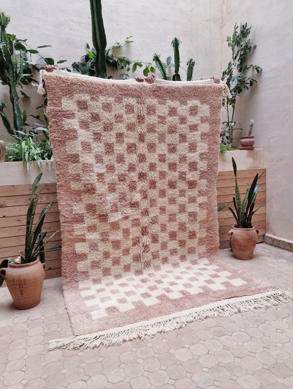 Moroccan Checkered Frame Rug 250x155cm