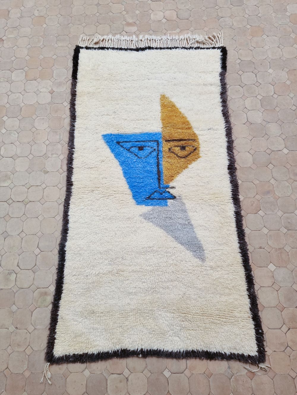 Marokkolainen kasvot matto 195x100cm