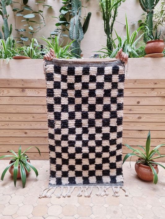 Moroccan Checkered Rug 105x60cm