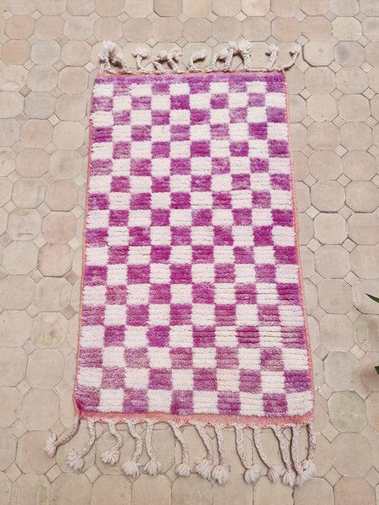 Moroccan Checkered Rug 105x60cm