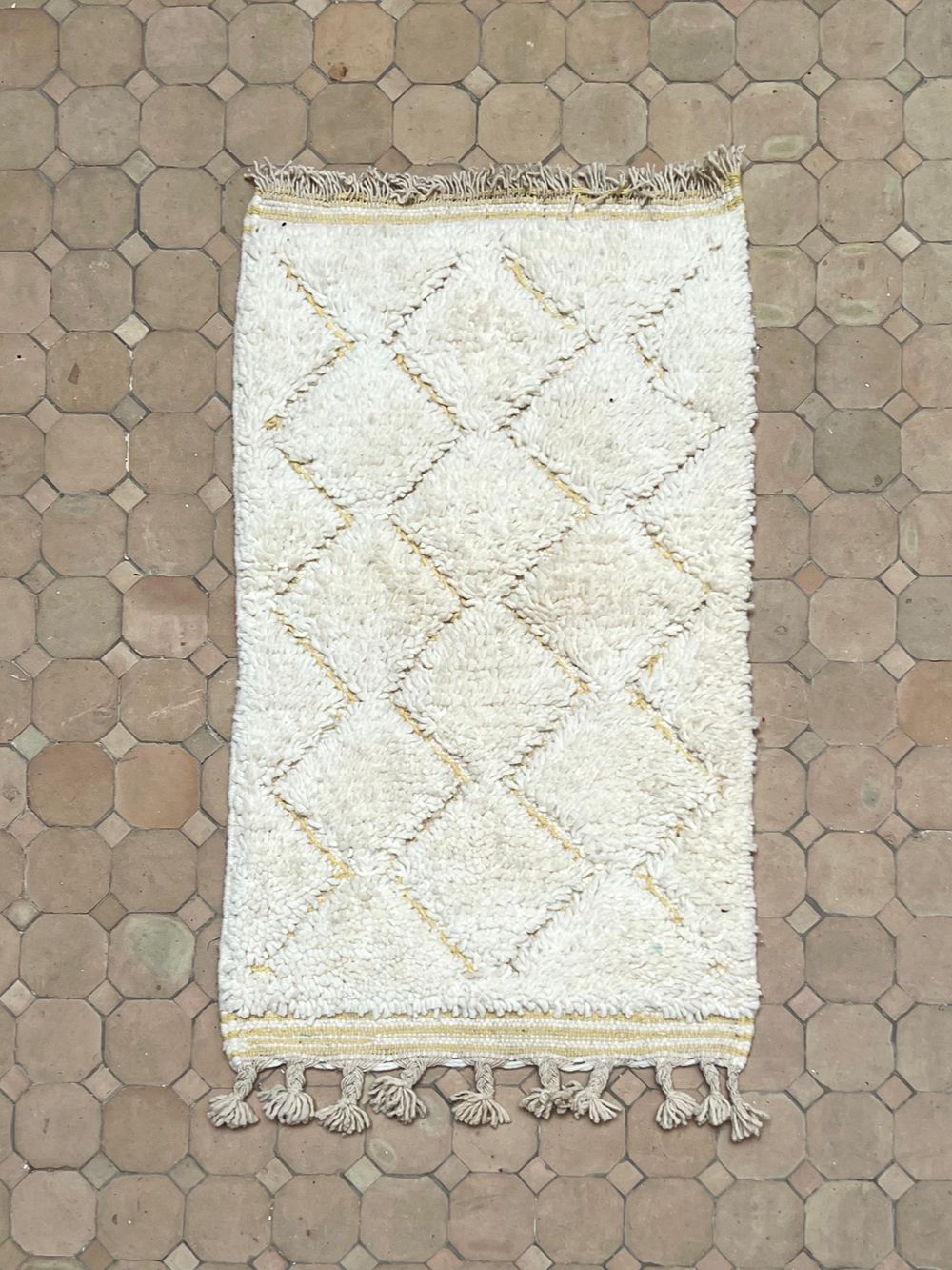 Moroccan All White Rug 105x60cm