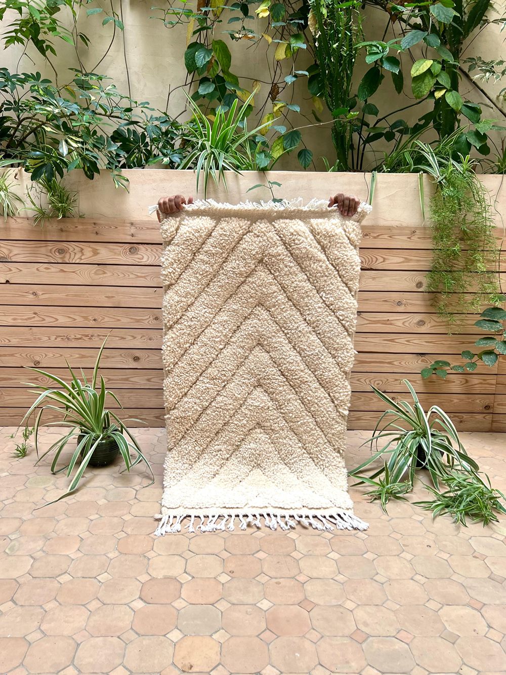 Moroccan All White Rug 115x60cm