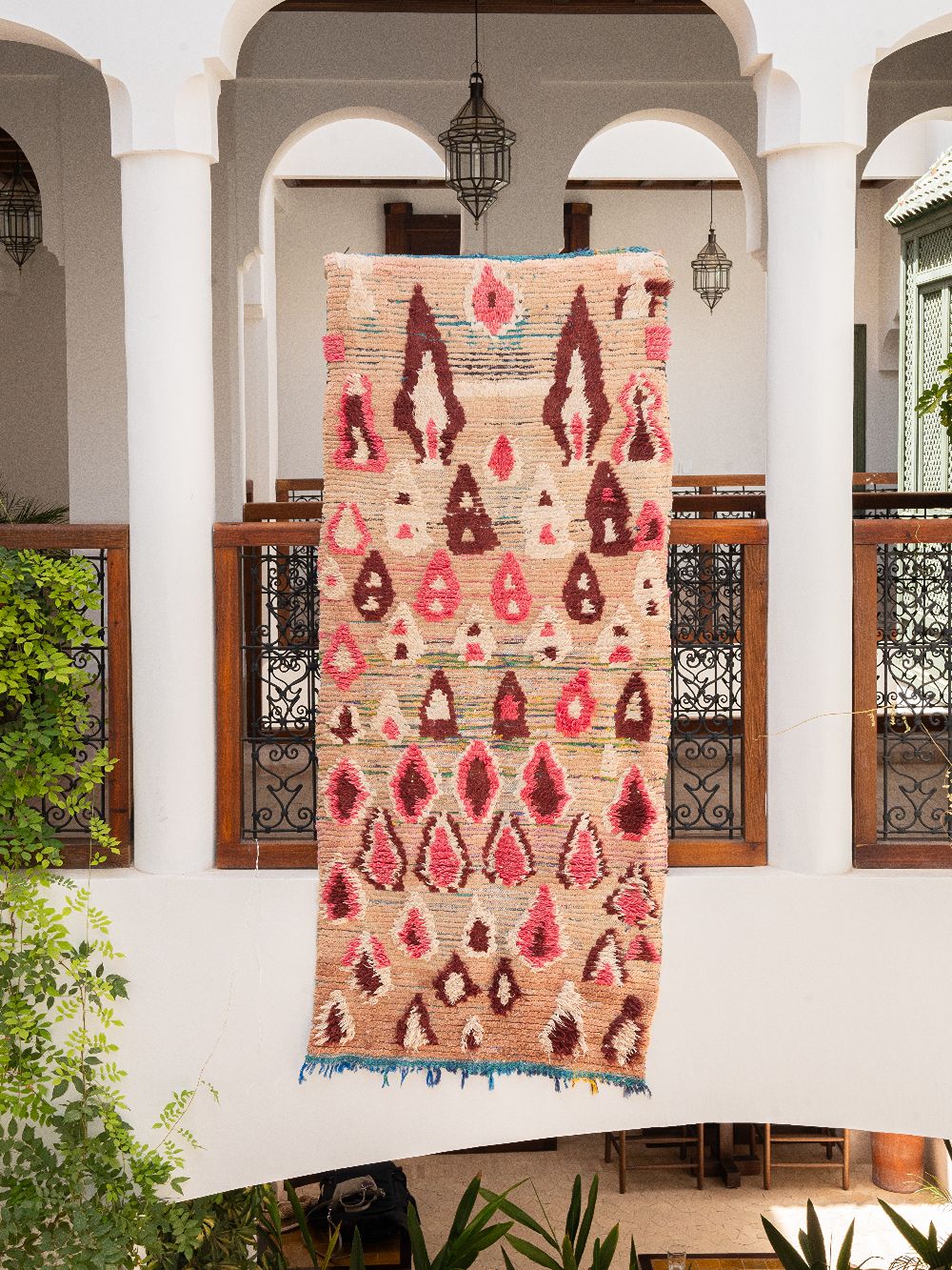 Moroccan Vintage Boucherouite Rug 225x100cm