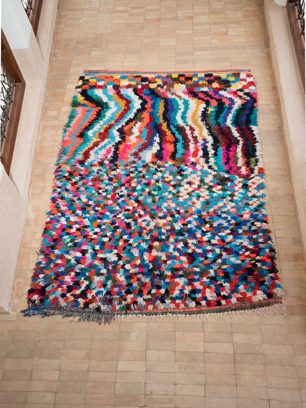 Moroccan Vintage Boucherouite Rug 190x135cm