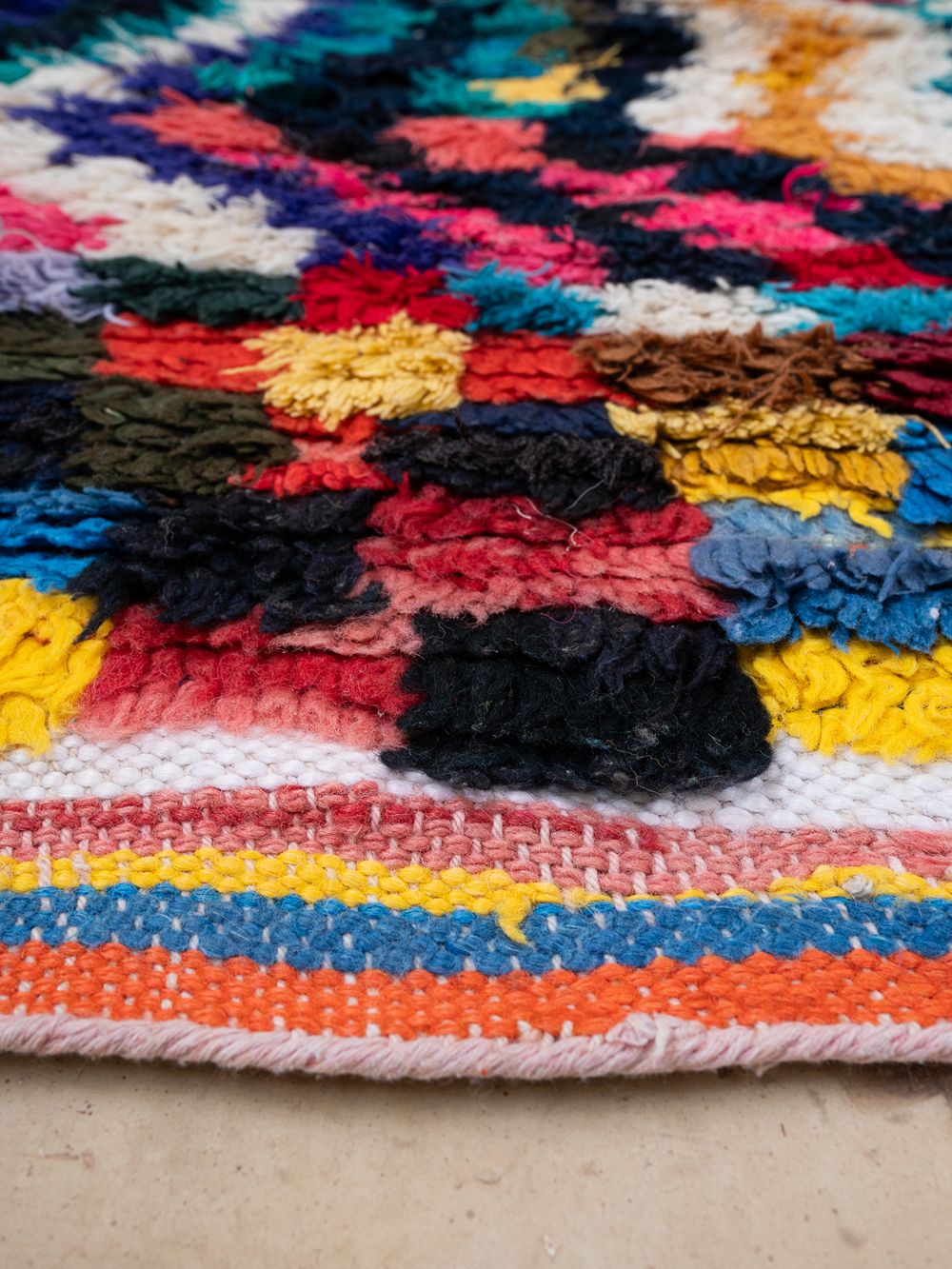 Moroccan Vintage Boucherouite Rug 190x135cm