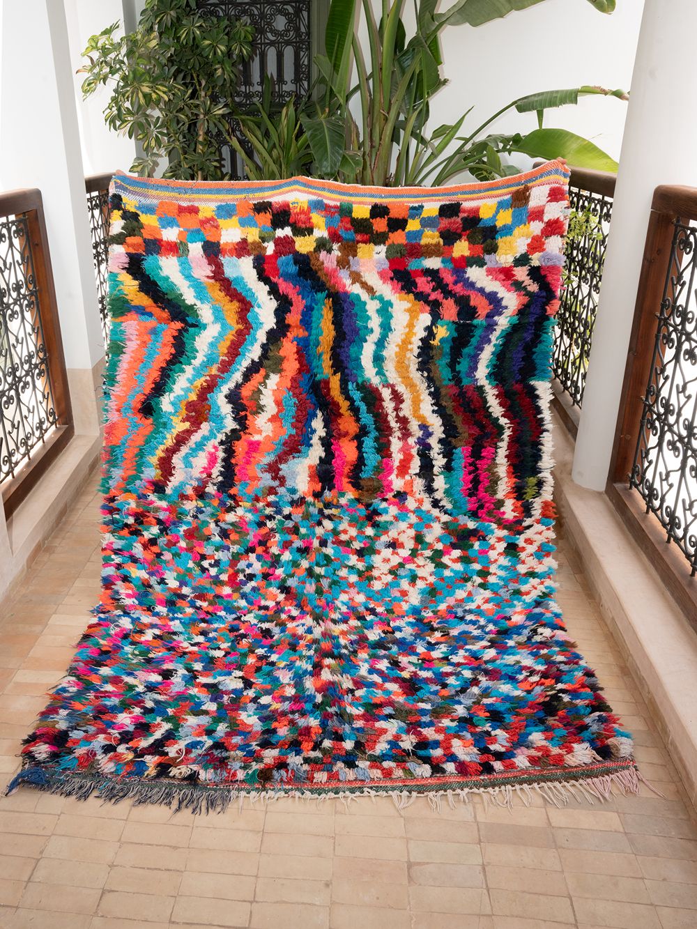 Moroccan Vintage Boucherouite Rug 190x135cm