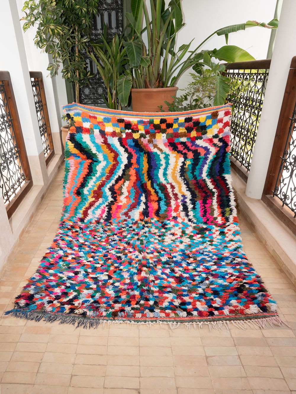 Moroccan Vintage Boucherouite Rug 190x135cm