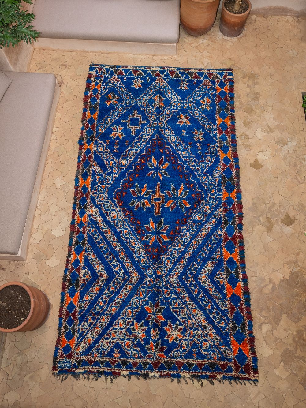 Marokkolainen vintage Beni M'Guild matto 345x190cm