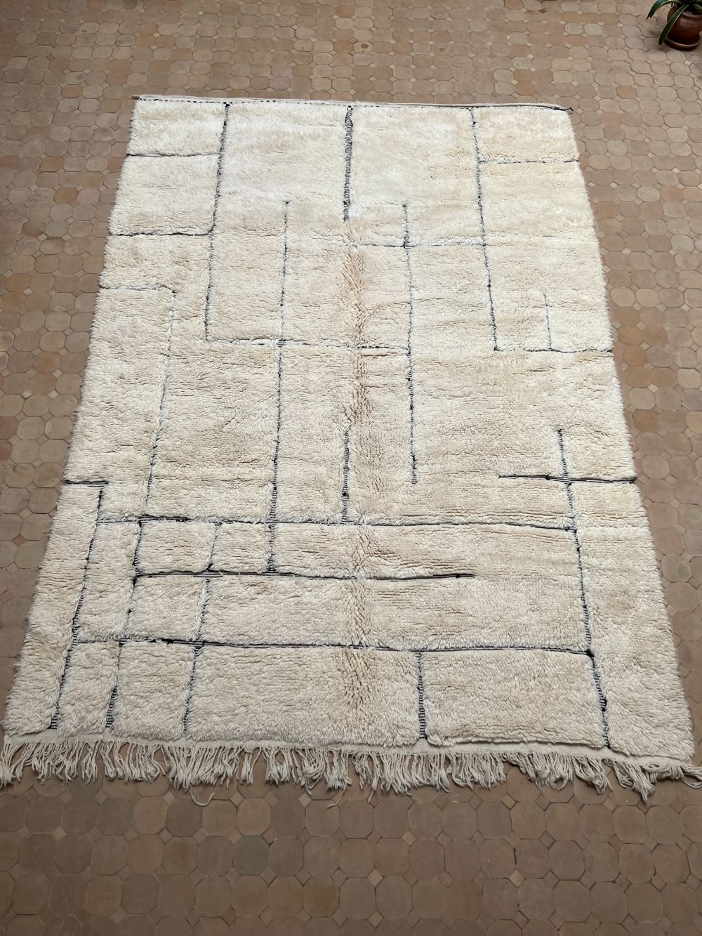 Moroccan Black & White Rug 290x205cm