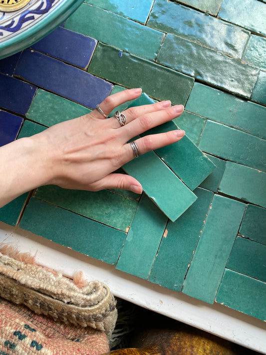 Moroccan Bejmat Tiles: Emerald
