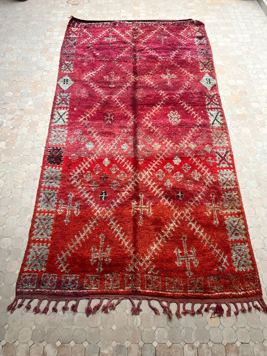 Marokkolainen vintage Beni M'Guild matto 390x195cm