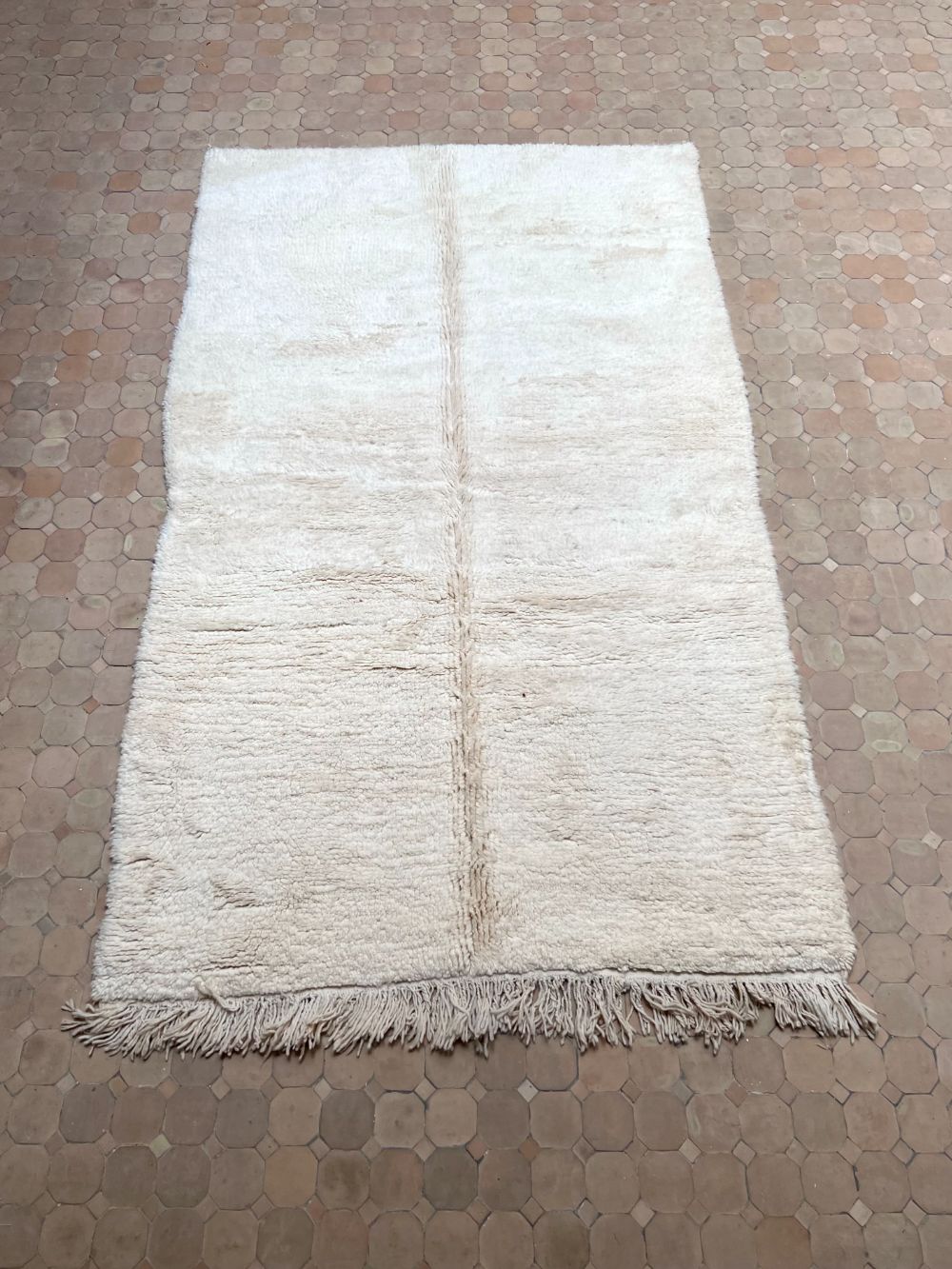 Moroccan All White Rug 260x155cm