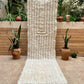 Moroccan All White Runner Rug 290x85cm