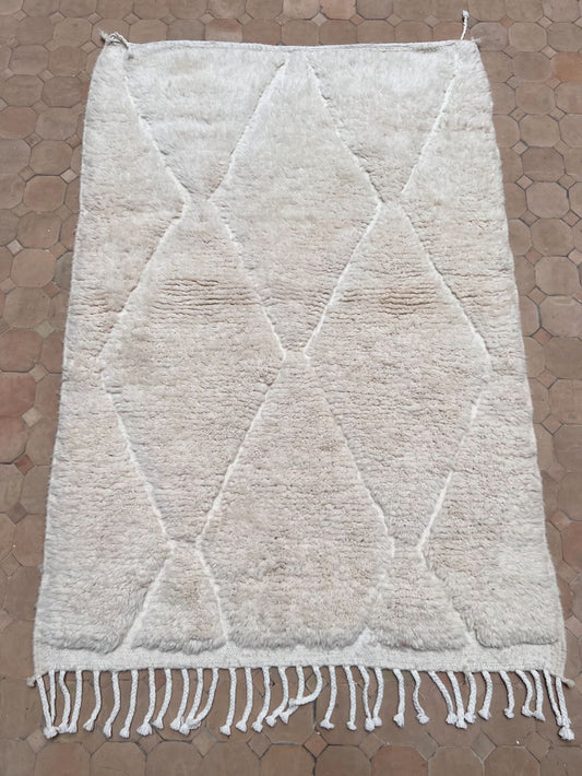 Moroccan All White Rug 145x100cm
