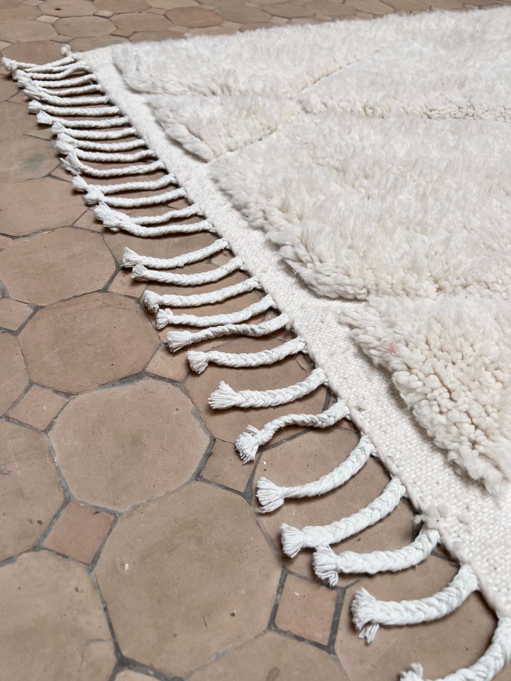 Moroccan All White Rug 145x100cm