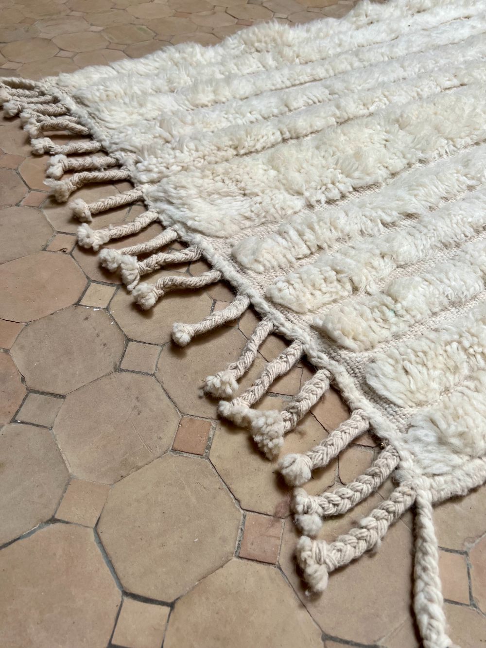 Moroccan All White Runner Rug 290x85cm