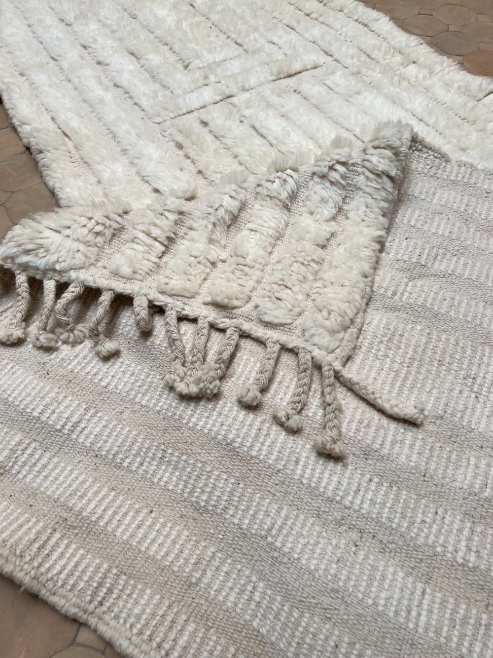 Moroccan All White Runner Rug 290x85cm