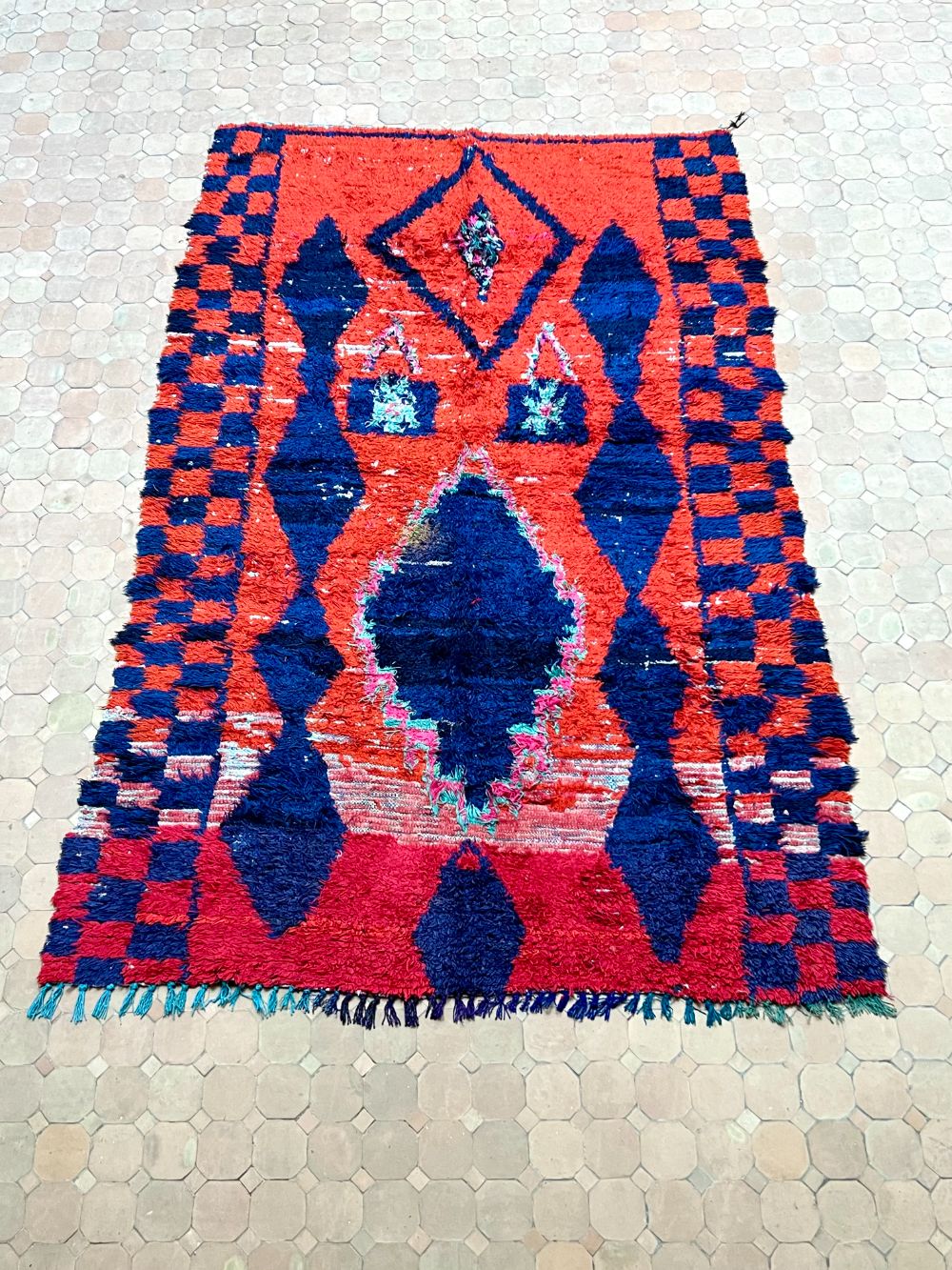 Marokkolainen vintage Boucherouite matto 260x150cm