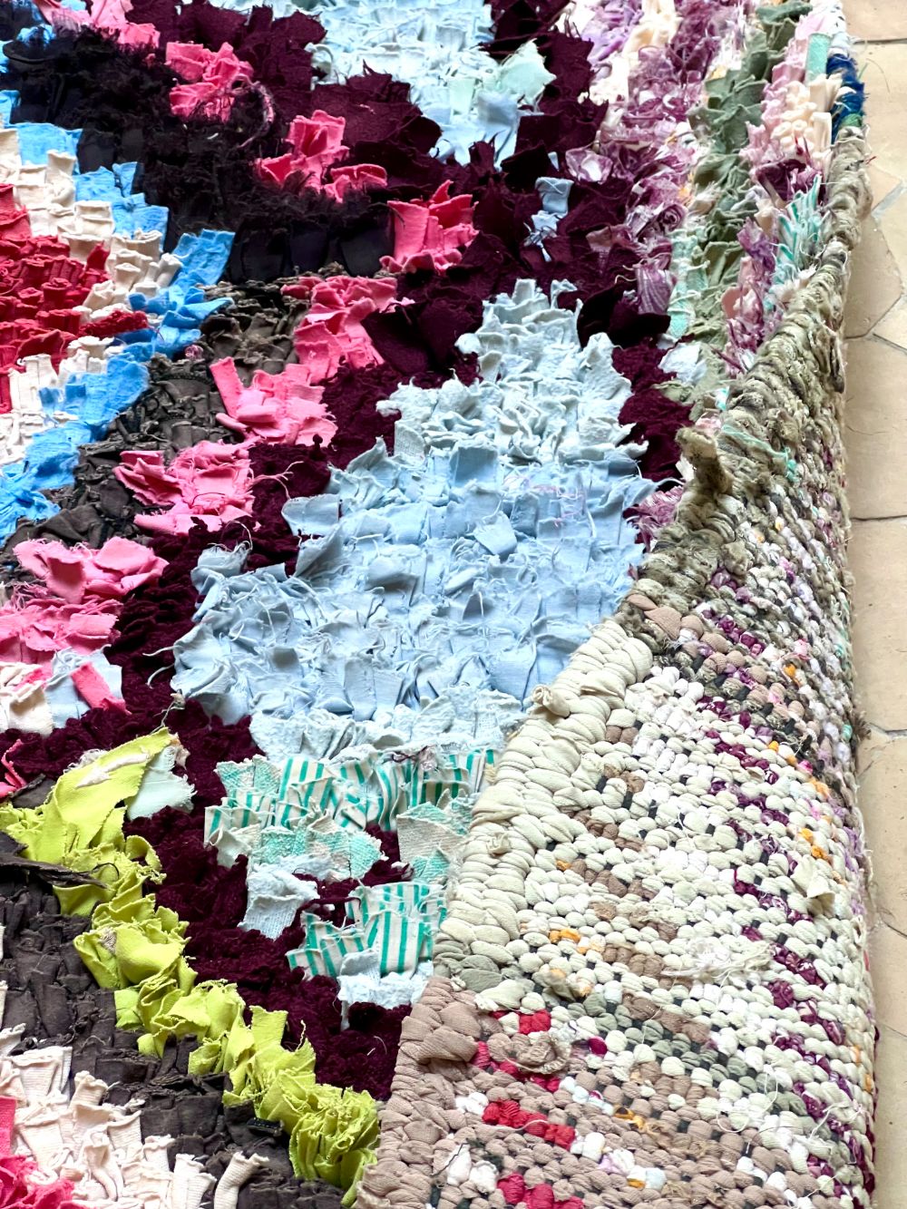 Moroccan Vintage Boucherouite Rug 200x80cm