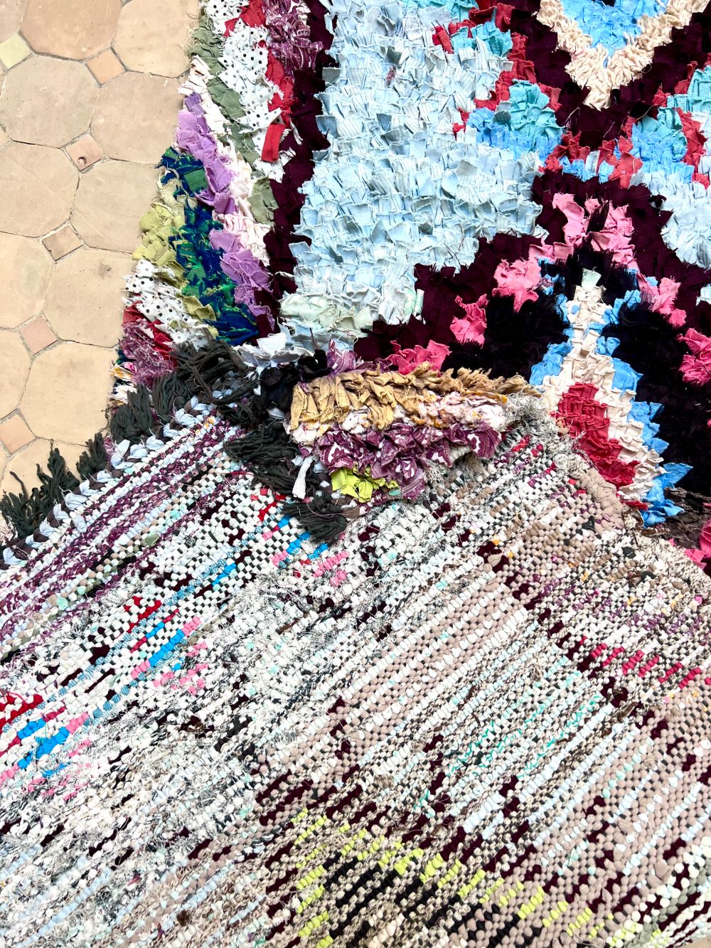 Moroccan Vintage Boucherouite Rug 200x80cm