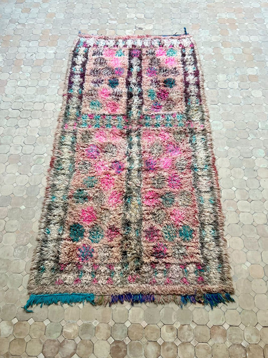 Moroccan Vintage Boujaad runner Rug 265x125cm