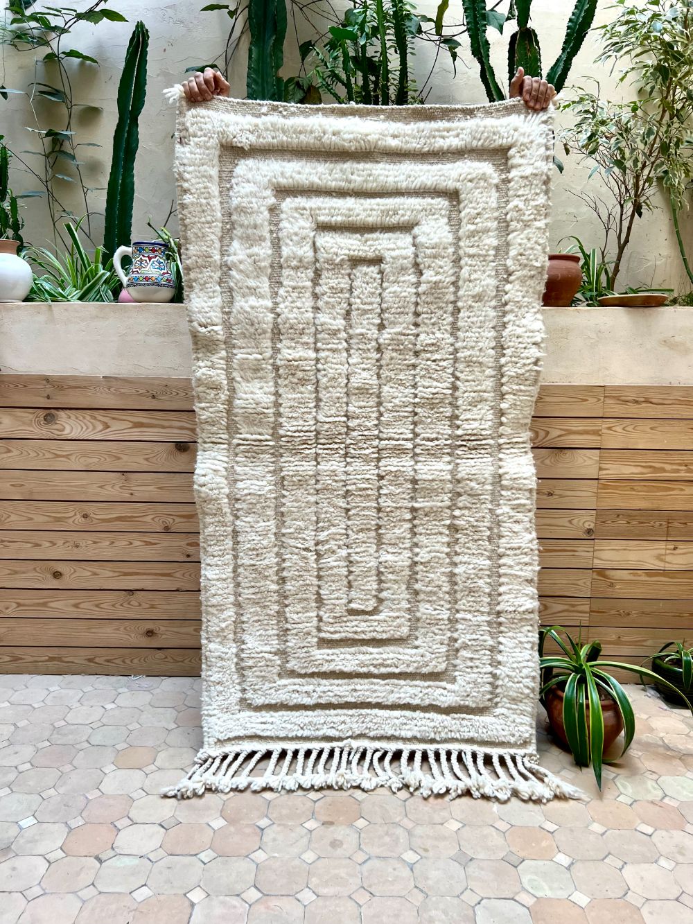 Moroccan All White Rug 150x80cm