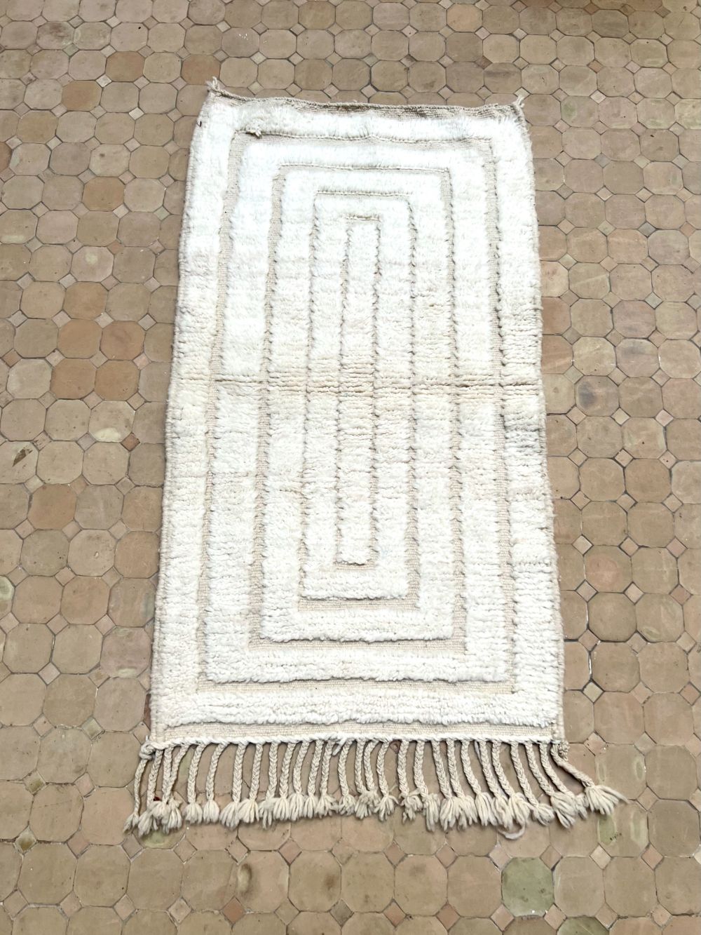 Moroccan All White Rug 150x80cm