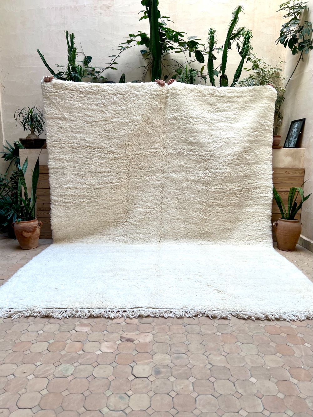 Moroccan All White Rug 330x250cm