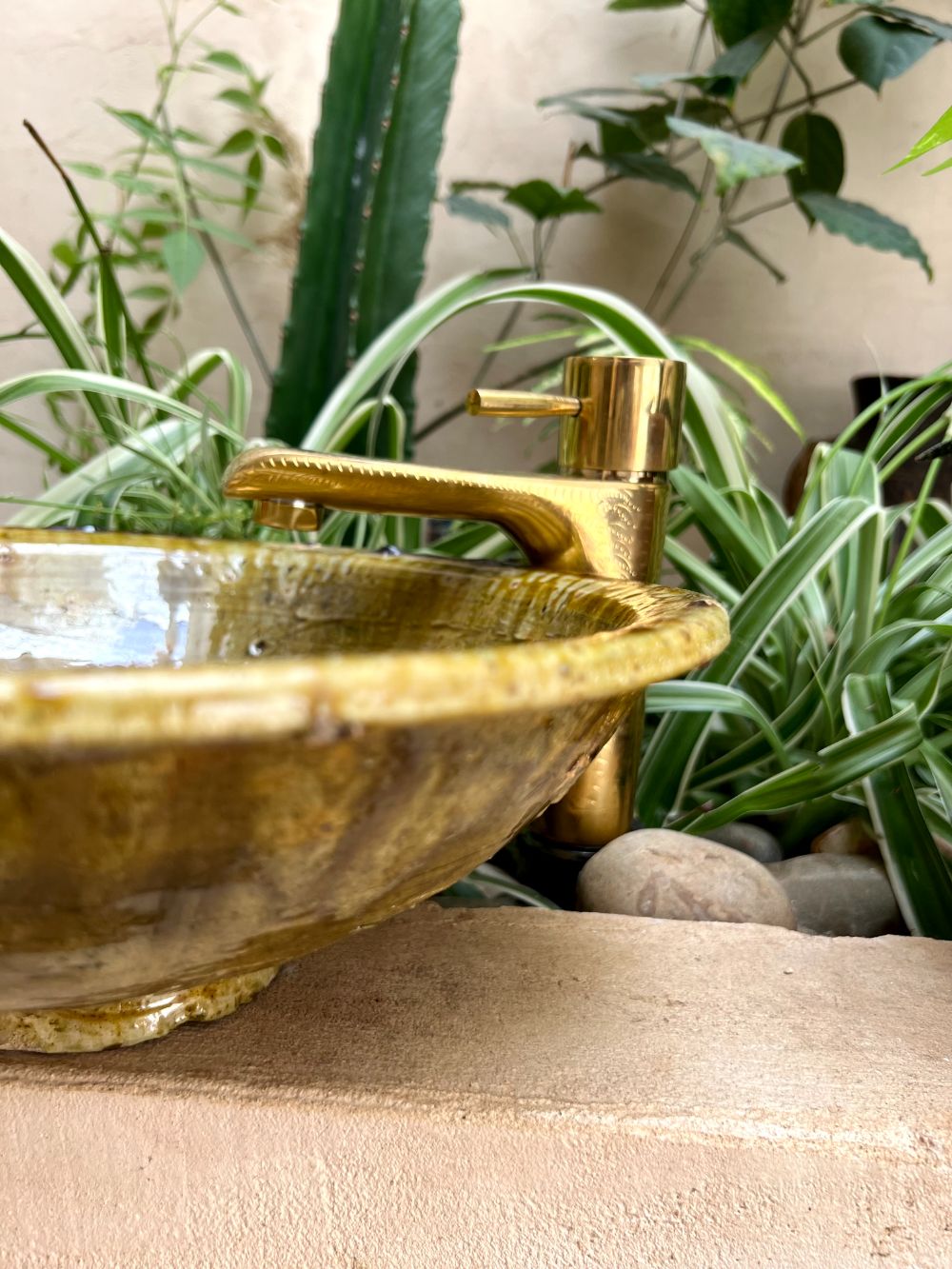 Moroccan Tamgeroute Yellow Washbasin Sink ⌀32cm