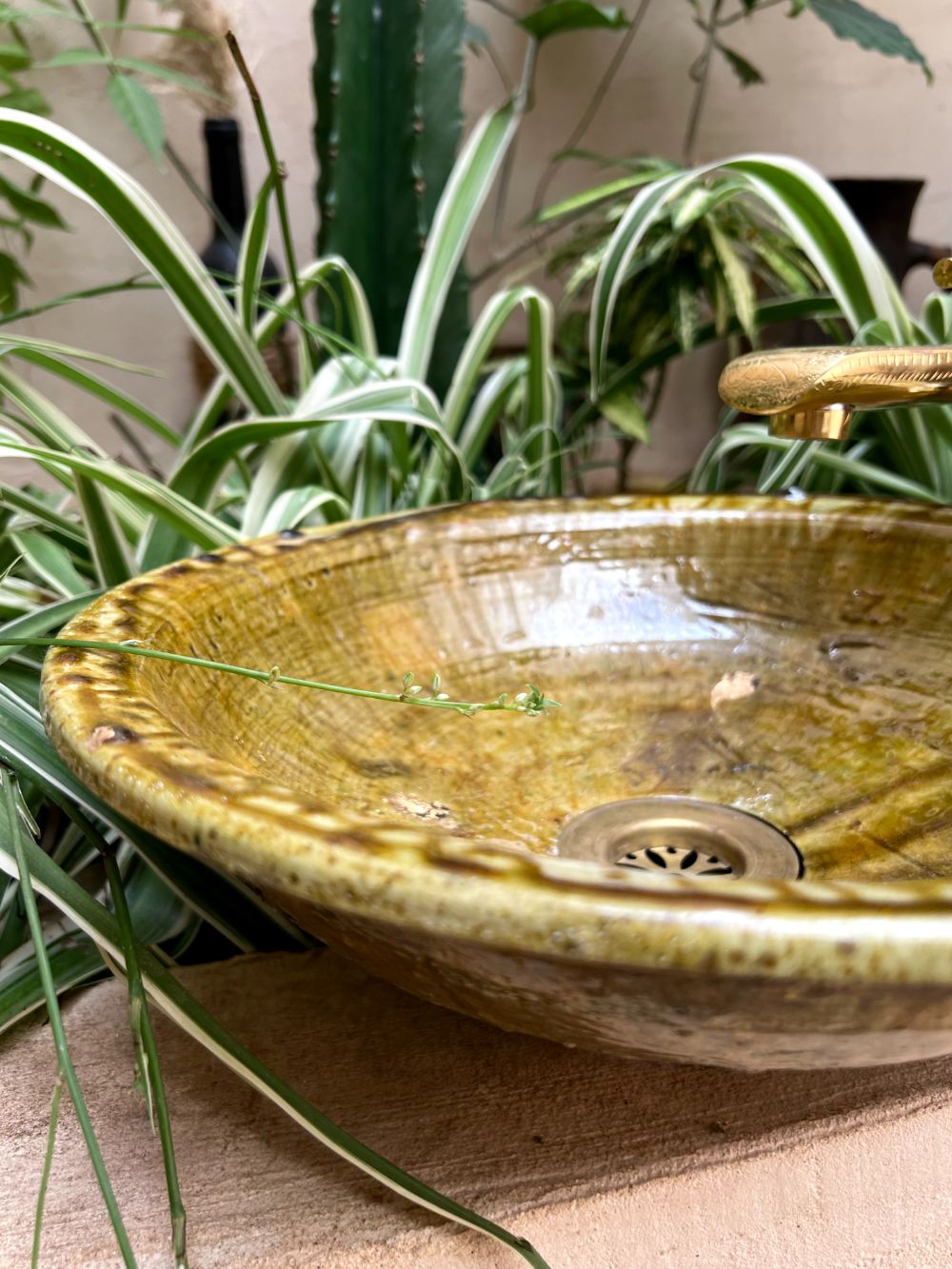 Moroccan Tamgeroute Yellow Washbasin Sink ⌀32cm