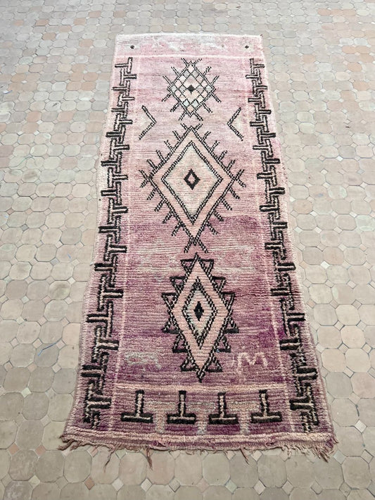 Moroccan Vintage Boujaad runner Rug 270x105cm