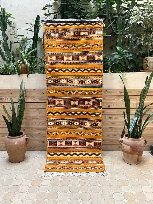 Marokkolainen Kilim käytävämatto matto 205x70cm