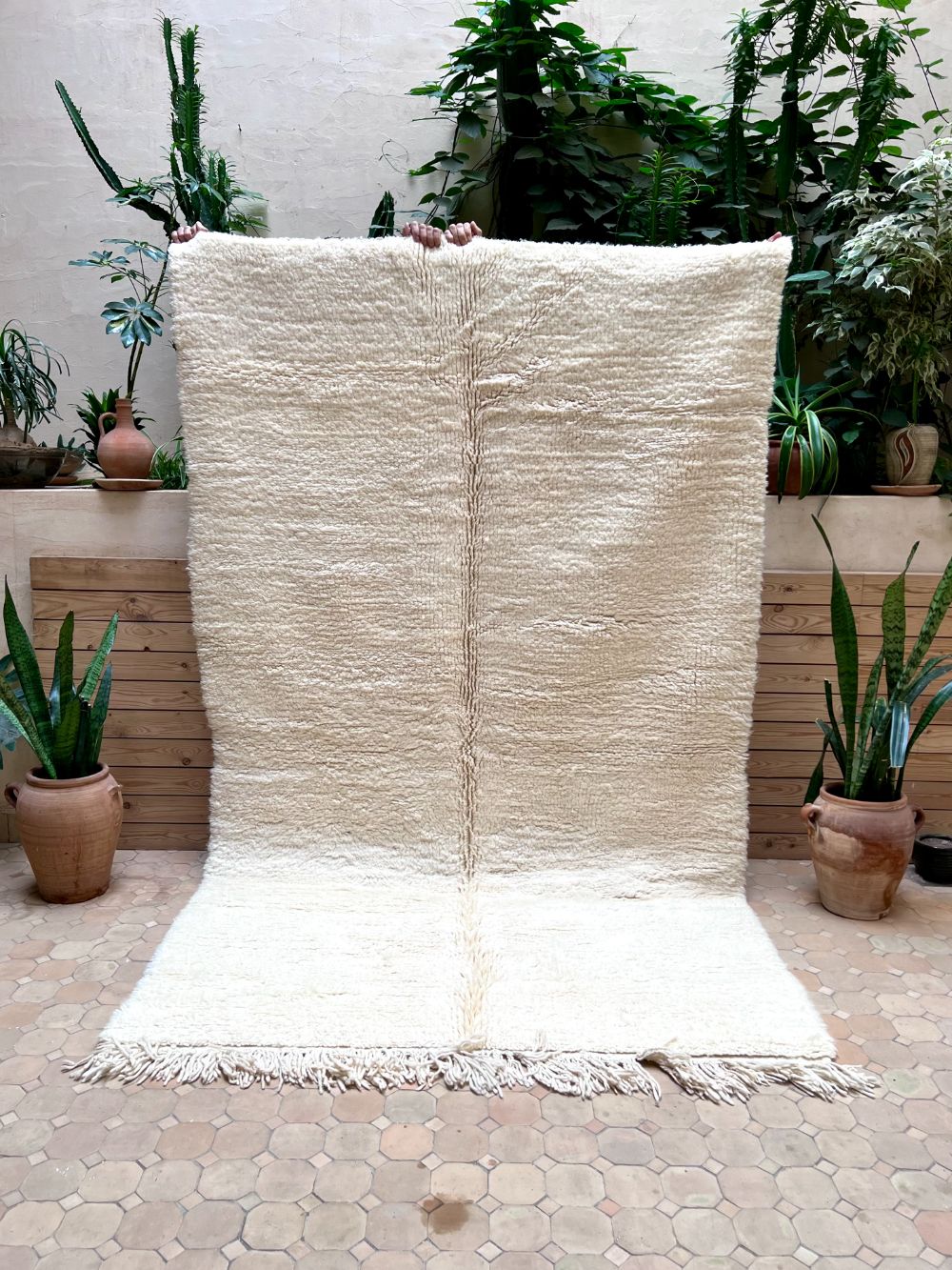 Moroccan All White Rug 260x155cm