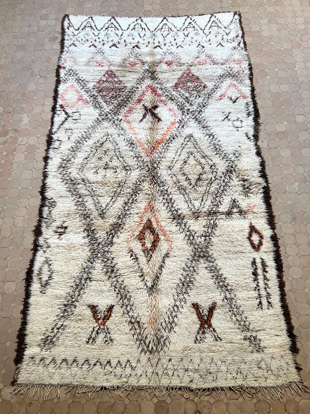 Marokkolainen vintage Beni Ouarain matto 390x190cm