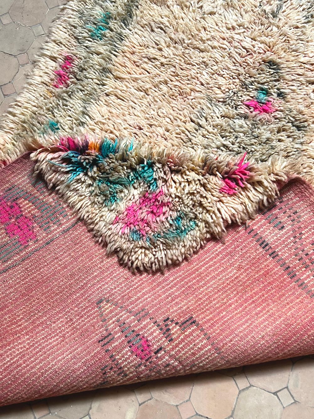 Moroccan Vintage Boujaad Rug 215x110cm