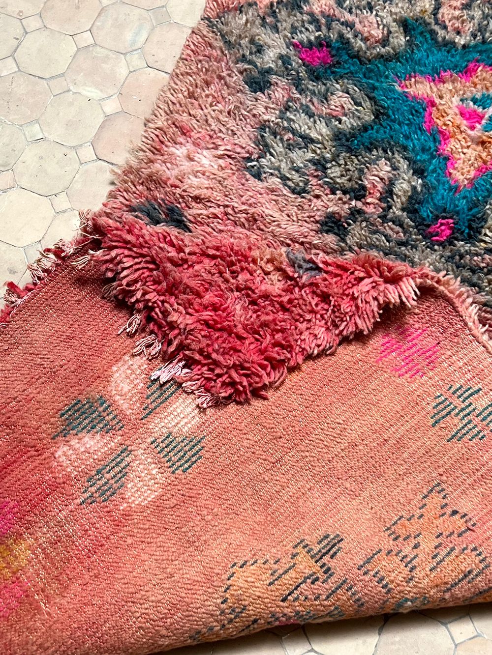 Marokkolainen vintage Boujaad matto 215x100cm