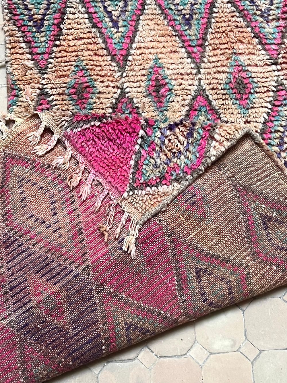 Moroccan Vintage Boujaad Runner Rug 300x70cm