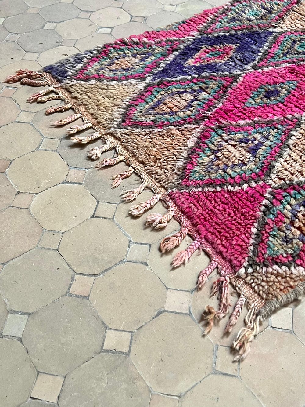 Moroccan Vintage Boujaad Runner Rug 300x70cm