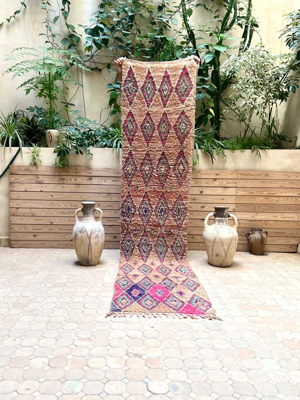 Moroccan Vintage Boujaad Runner Rug 300x70cm