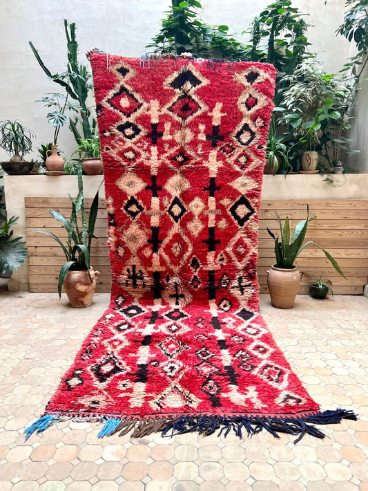 Marokkolainen vintage Boujaad matto 350x125cm