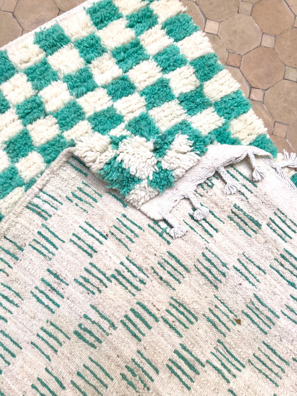 Marokkolainen ruudullinen matto 155x110cm