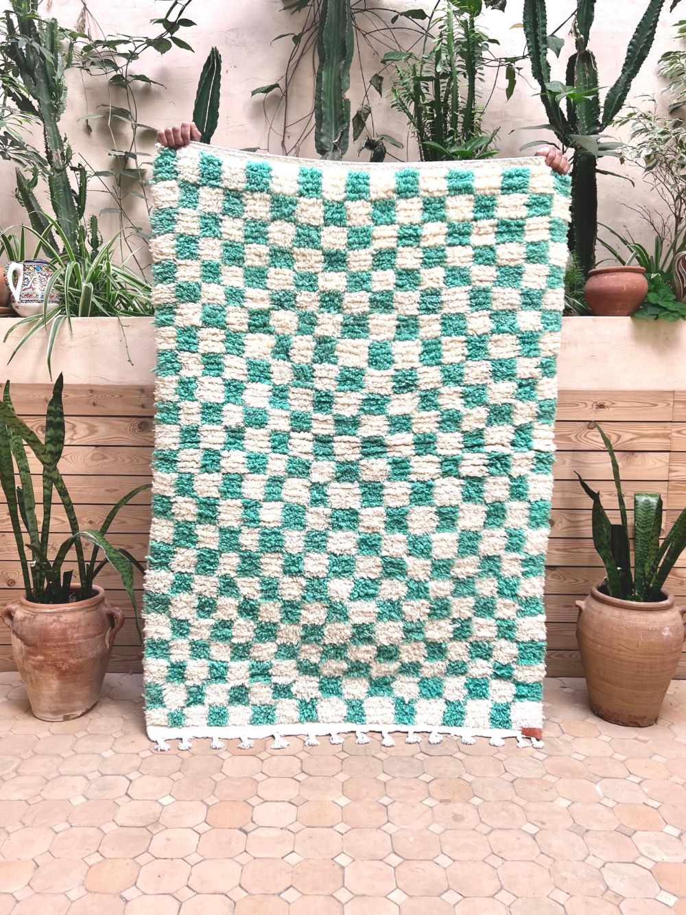 Marokkolainen ruudullinen matto 155x110cm
