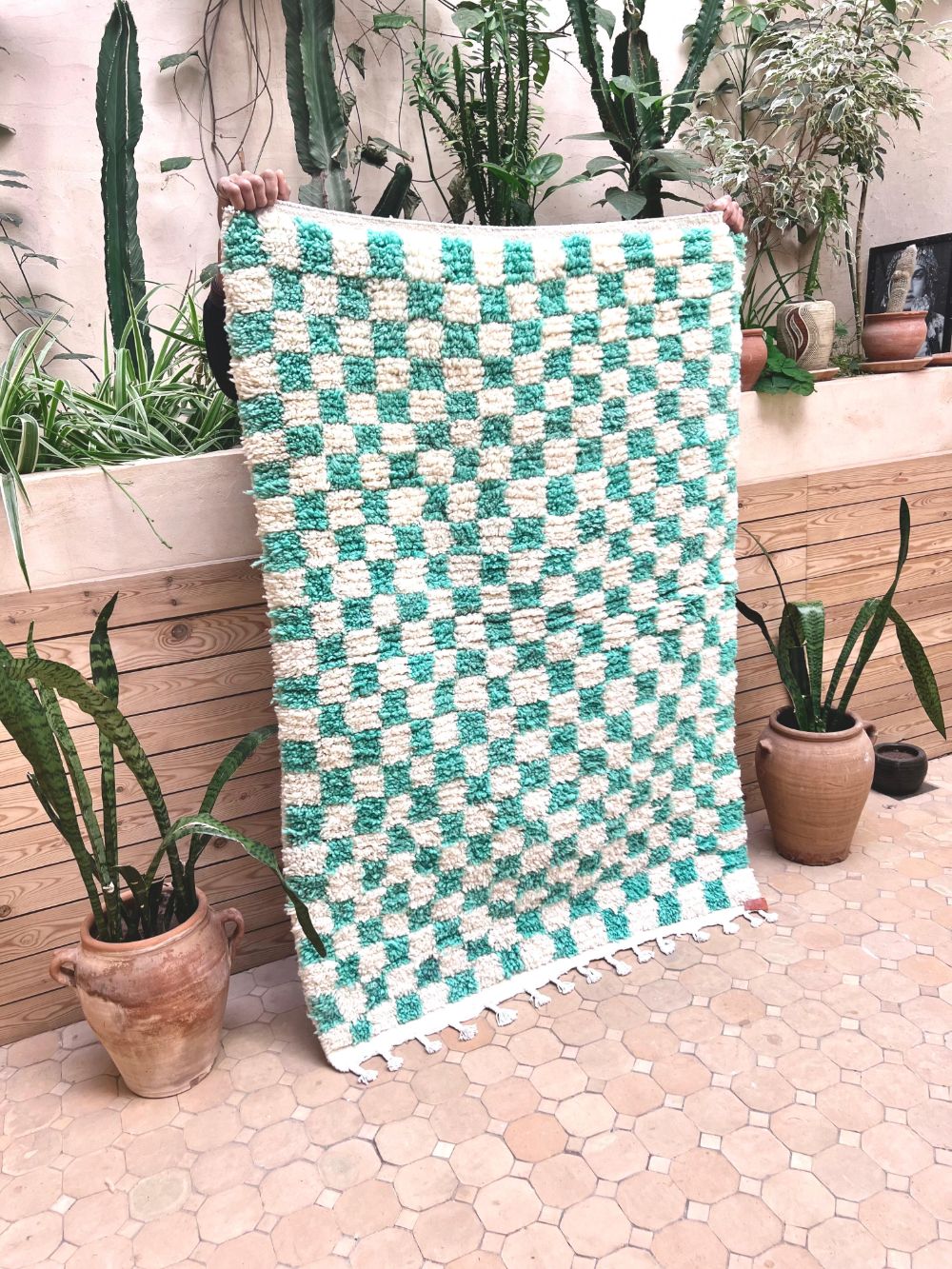 Marokkolainen ruudullinen matto 155x110cm
