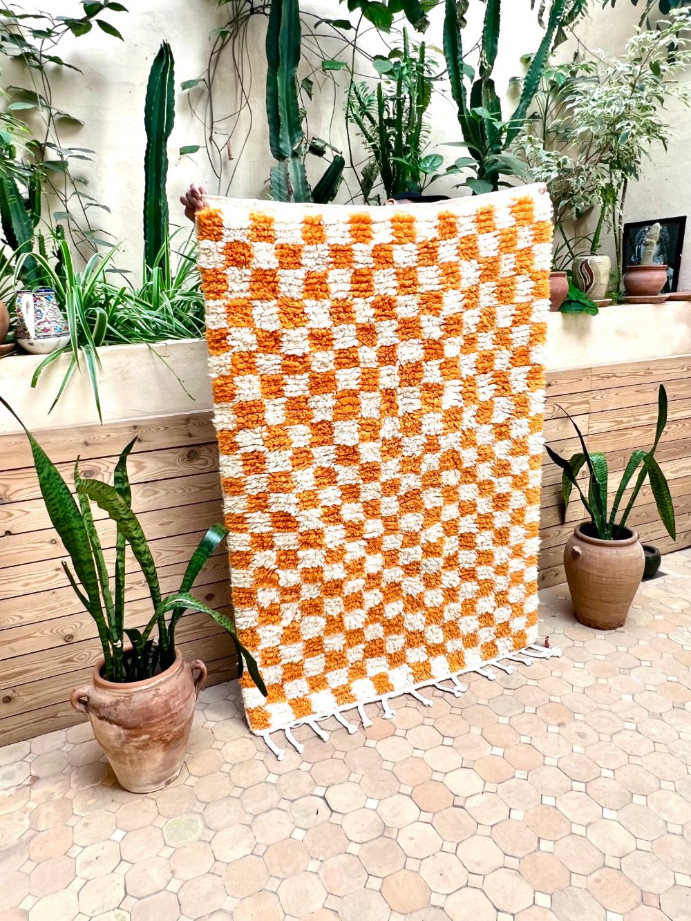 Marokkolainen ruudullinen matto 150x105cm